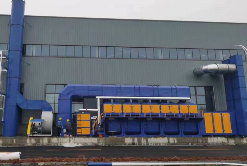 平顶山危废处理车间催化燃烧设备安装现场