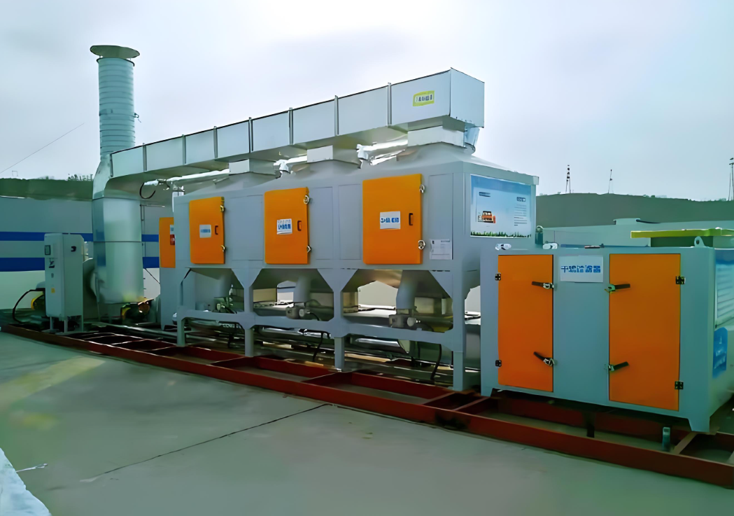 郑州古怪猴子试玩官网入口科技废气处理设备安装现场图